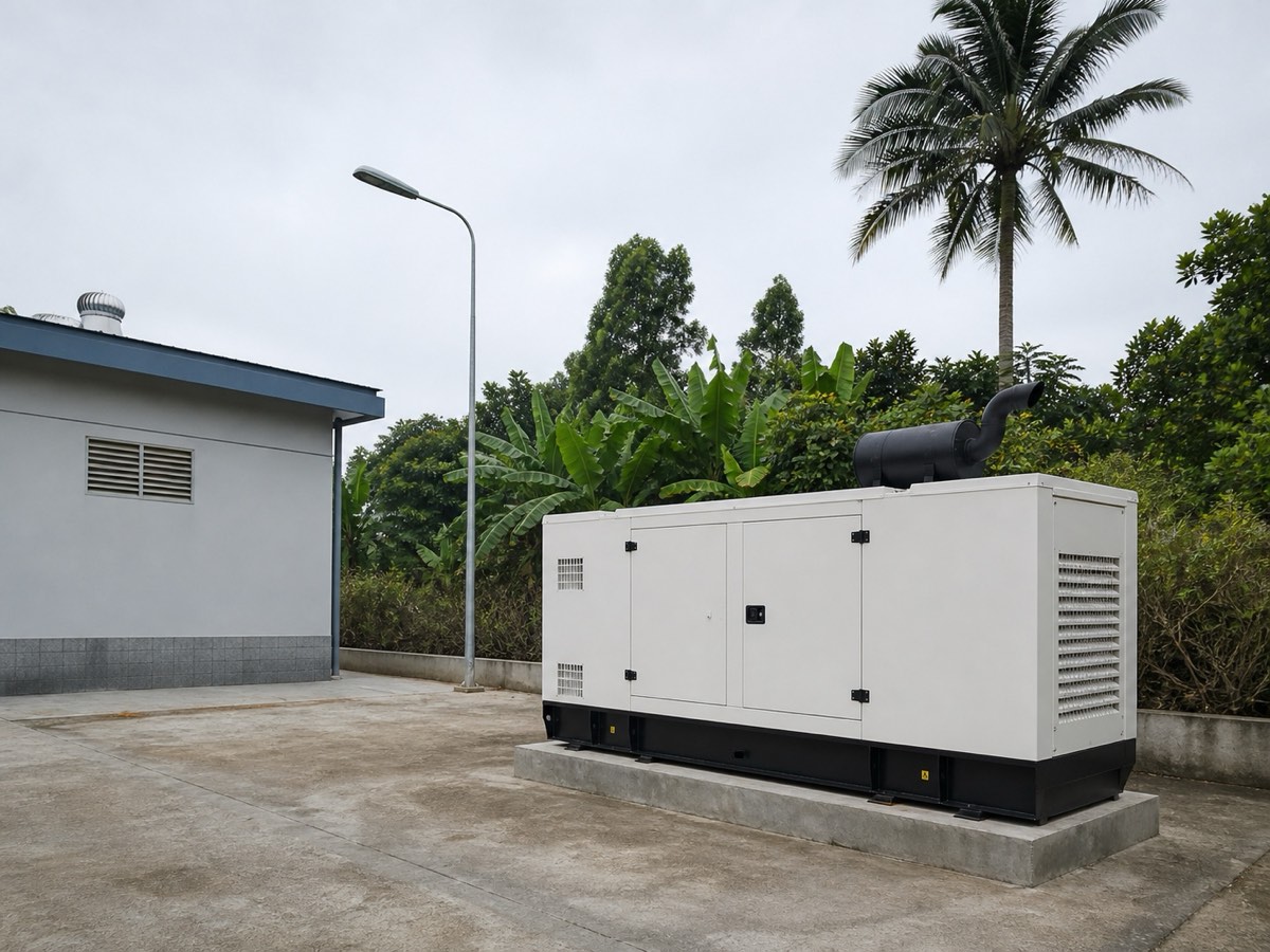Tổ máy đặt ngoài trời trong một khu vực thông thoáng